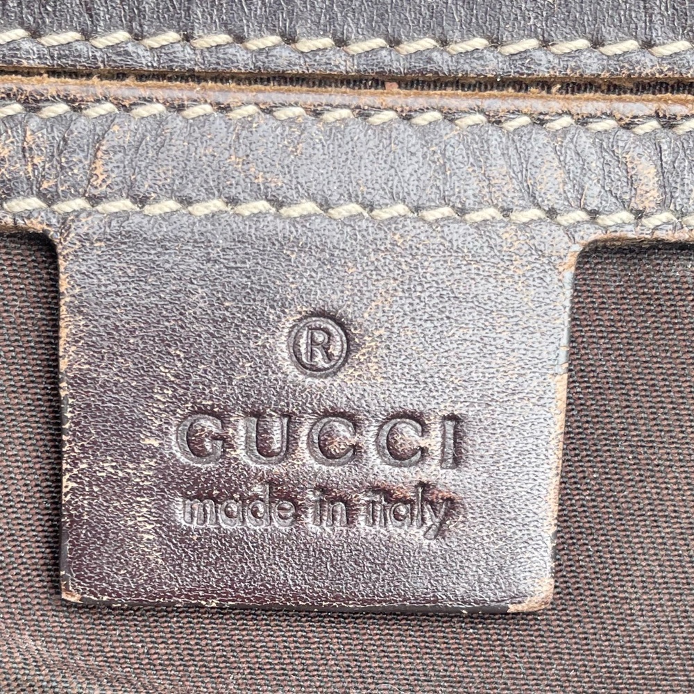 Gucci Beige and Brown GG Monogram Shoulder Bag - Picture 8 of 10